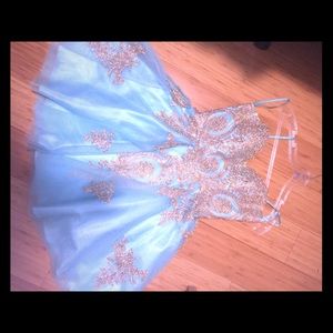 blue formal dress